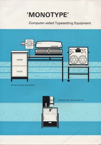 Monotype Computer-Aided Typesetting Equipment