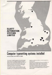 Elliott Automation Computer Typesetting Systems Installed
