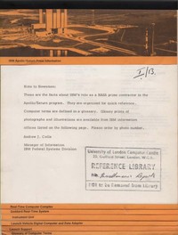 IBM Apollo/Saturn Spacecraft Press Information