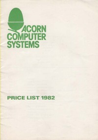 Acorn Computer Systems Price List 1982