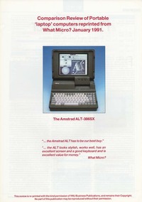 Amstrad ALT-386SX What Micro? Laptop Review
