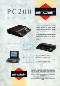 Sinclair PC200 and SP200 Special Offer