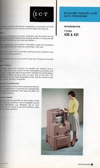 80 Column Punched Card Data Processing - Interpreter Types 430 & 431