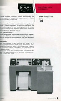 80 Column Punched Card Data Processing - Data Processor Type 1004
