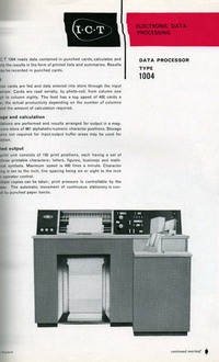 80 Column PunchedCard Data Processing - Data Processor type 1004