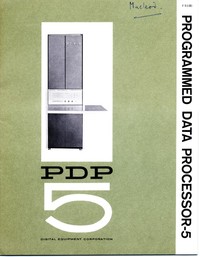 Digital Equipment Corporation PDP-5 Programmed Data Processor-5 Brochure