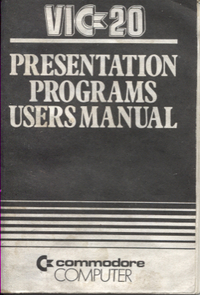VIC20 Presentation Programs Users Manual