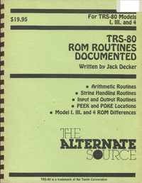 TRS-80 ROM Routines Documented