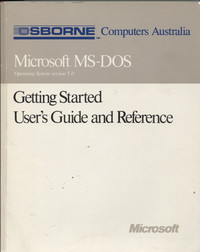 Microsoft MS-DOS - Getting Started User's Guide and Reference