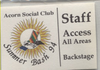 Acorn Social Club Staff Access All Areas Pass
