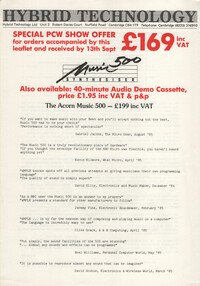 Music 500 Synthesiser Flyer
