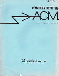 Communications of the ACM Vol 9 Number 6 June 66