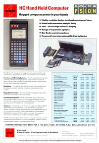 Psion HC Hand Held Computer and Series 3 Organiser Advert