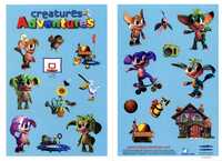 Creatures Adventures Sticker Sheet