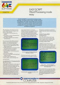 Easy Script - Commodore 64 Software Leaflet