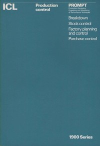 ICL 1900 series PROMPT Production Control