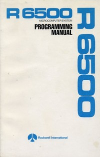 R 6500 Microcomputer System Programming Manual