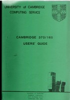  UCCL Cambridge 370/165 Users Guide