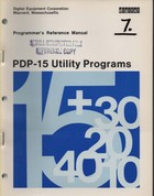 Digital PDP-15 Utility Programs Programmers Reference Manual