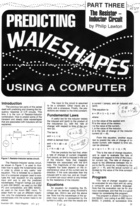 Predicting Waveshapes Using a Computer - Part III - The Resistor-Inductor Circuit