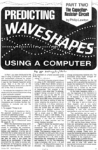 Predicting Waveshapes Using a Computer - Part II - The Capacitor-Resistor Circuit