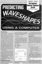 Predicting Waveshapes Using a Computer - Part V - The Resistor-Inductor-Capacitor Circuit