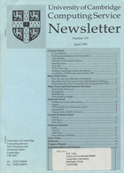 University of Cambridge Computing Service April 1997 Newsletter 191