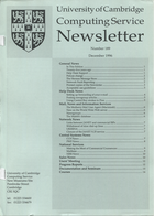 University of Cambridge Computing Service December 1996 Newsletter 189