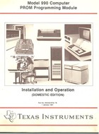 Model 990 Computer PROM Programming Module Installation and Operation