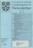 University of Cambridge Computing Service September 1996 Newsletter 188