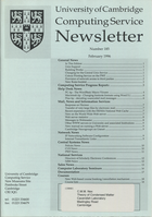 University of Cambridge Computing Service February 1996 Newsletter 185