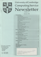 University of Cambridge Computing Service Summer 1994 Newsletter 177