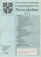 University of Cambridge Computing Service February 1994 Newsletter 174