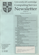 University of Cambridge Computing Service November/December 1993 Newsletter 173