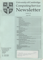 University of Cambridge Computing Service April 1995 Newsletter 181