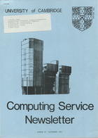 University of Cambridge Computing Service September 1981 Newsletter 87