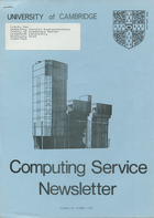 University of Cambridge Computing Service Summer 1981 Newsletter 86