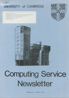 University of Cambridge Computing Service April 1981 Newsletter 84