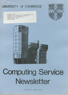 University of Cambridge Computing Service March 1981 Newsletter 83