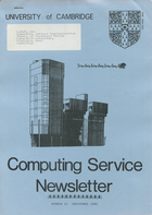 University of Cambridge Computing Service Christmas 1980 Newsletter 81
