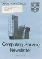 University of Cambridge Computing Service May 1980 Newsletter 75