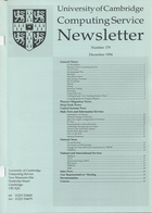 University of Cambridge Computing Service December 1994 Newsletter 179