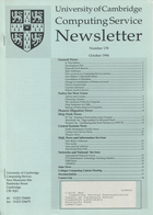 University of Cambridge Computing Service October 1994 Newsletter 178