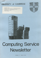 University of Cambridge Computing Service March 1980 Newsletter 73