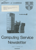 University of Cambridge Computing Service Christmas 1979 Newsletter 71