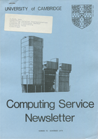 University of Cambridge Computing Service November 1979 Newsletter 70