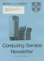 University of Cambridge Computing Service January/February 1979 Newsletter 63