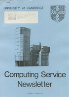 University of Cambridge Computing Service Summer 1979 Newsletter 68