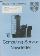 University of Cambridge Computing Service Christmas 1982 Newsletter 100