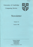 University of Cambridge Computing Service Summer 1988 Newsletter 141
